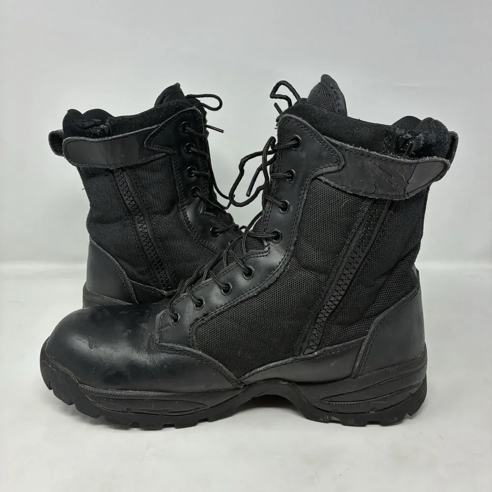 MAELSTROM Tac Force / Tactical 8” Boots Black Zipper Men’s Size US 11.5 Lace Up